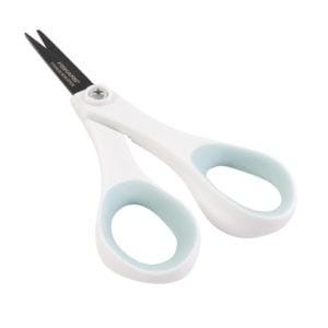 154113-1009 Non-stick Titanium SoftGrip Fashion Detail Scissors 5in_White-Ice Blue_D1_HR 154113 1009 Non stick Titanium SoftGrip Fashion Detail Scissors 5in White Ice Blue D1 HR