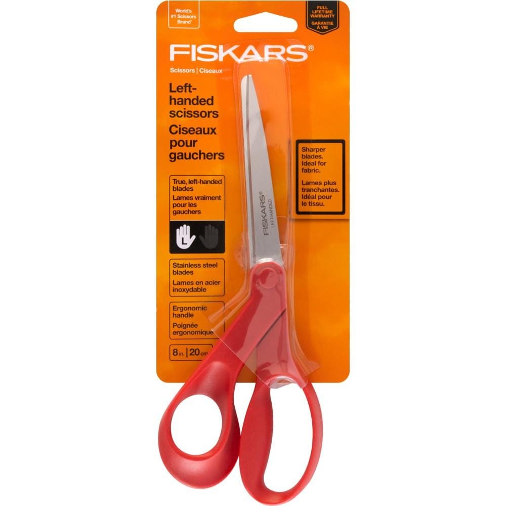 194500-1009 All-purpose Left-handed Scissors 8in_Red_PKG_HR 194500 1009 All purpose Left handed Scissors 8in Red PKG HR
