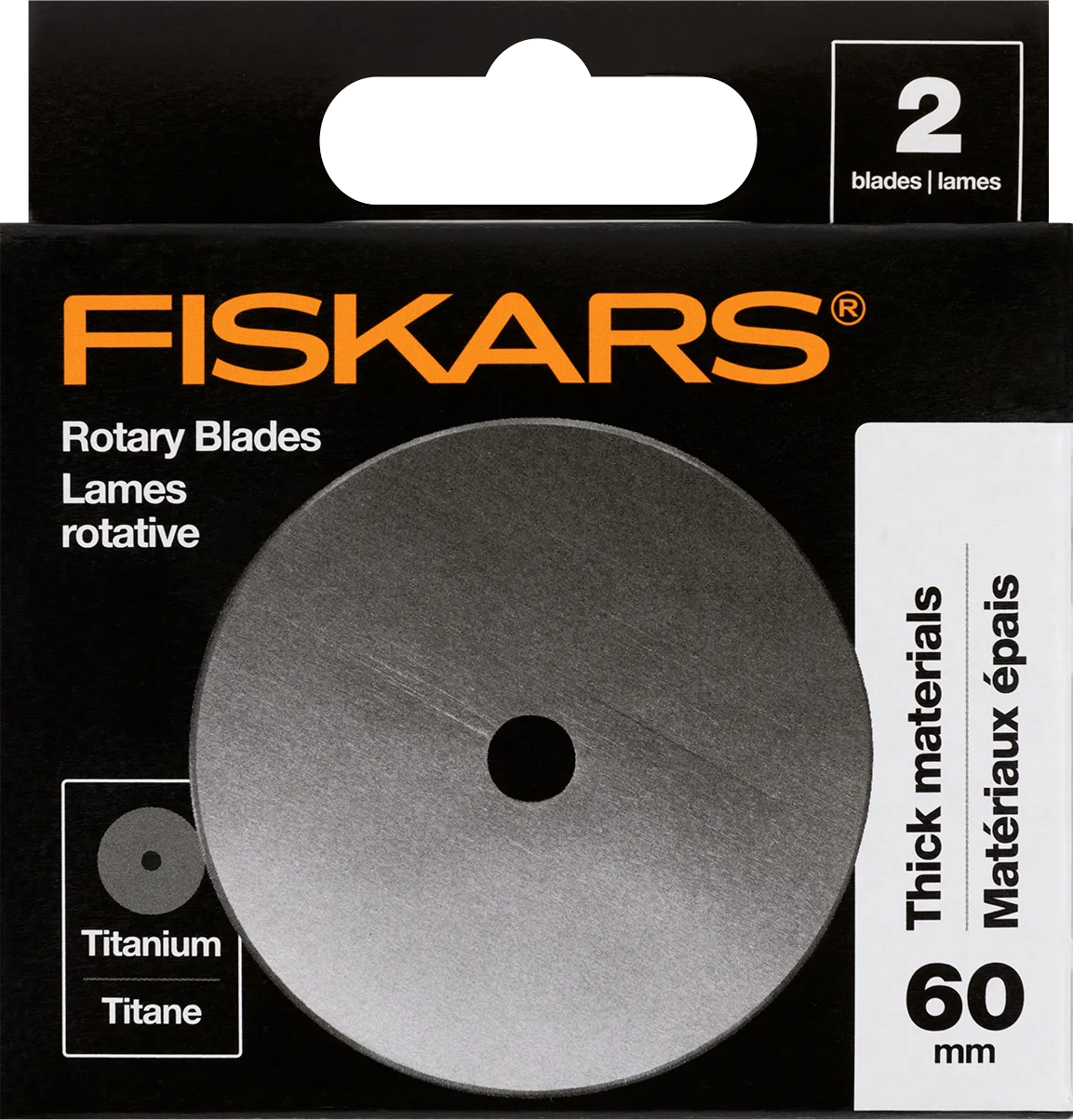 1065954 Fiskars Rotary Blade Replacement 60mm Titanium 2pk PKG 100