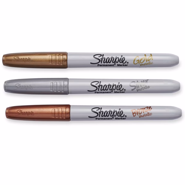 Sharpie Metálico – Set de 3 colores (Dorado, Plateado y Bronce)