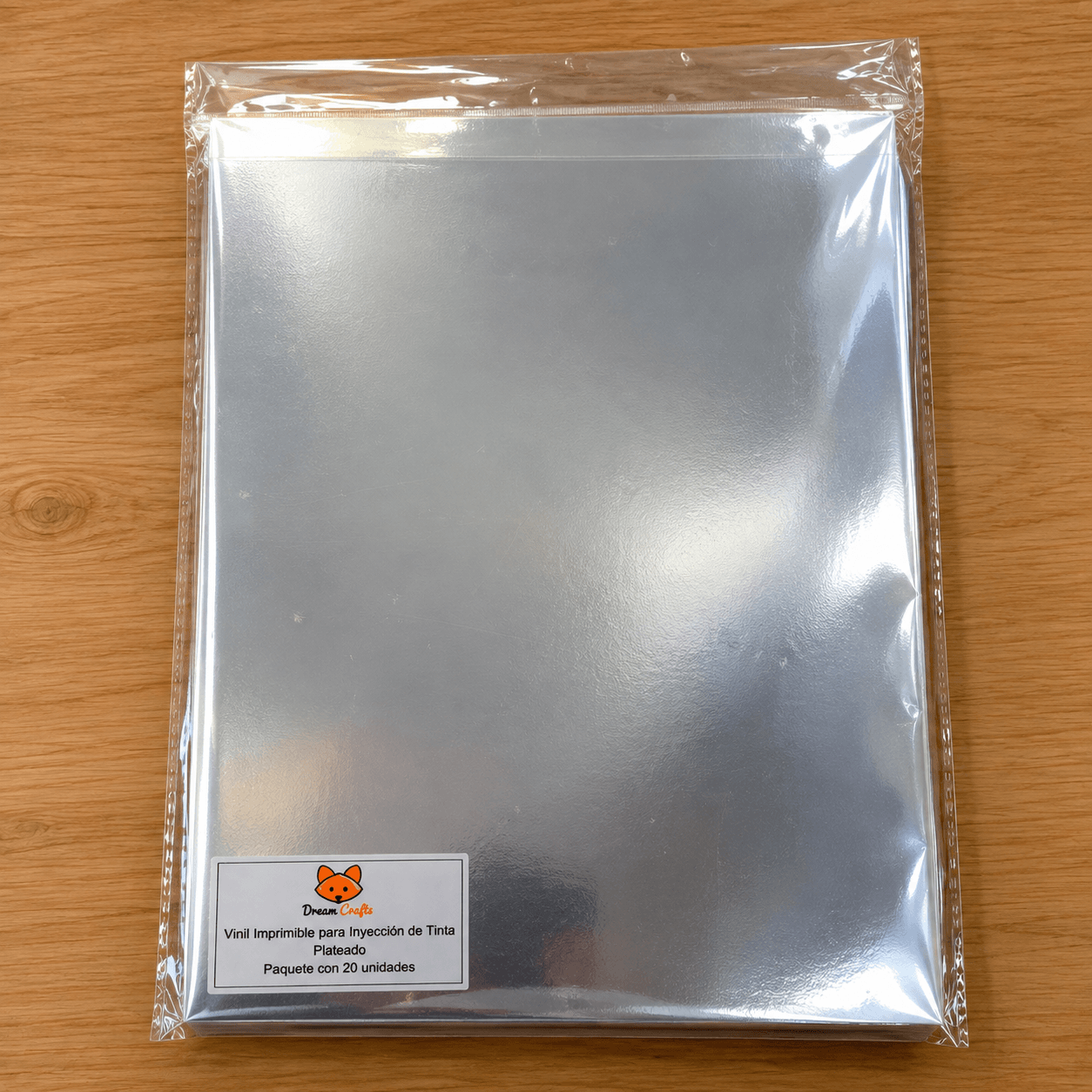 Vinil Adhesivo Plateado para Inyección de Tinta - Imagen 1